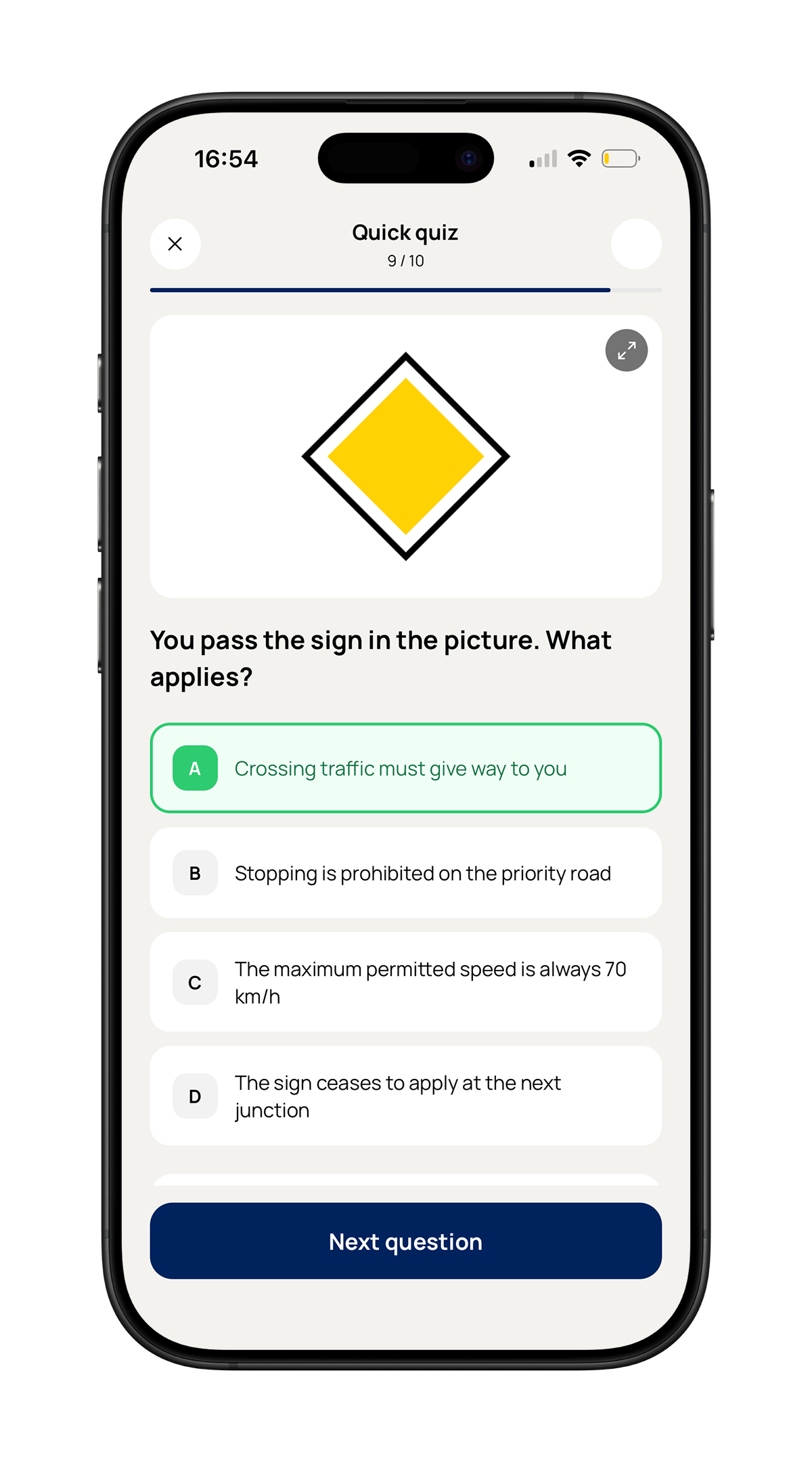 Teorikörkort — the app's home screen